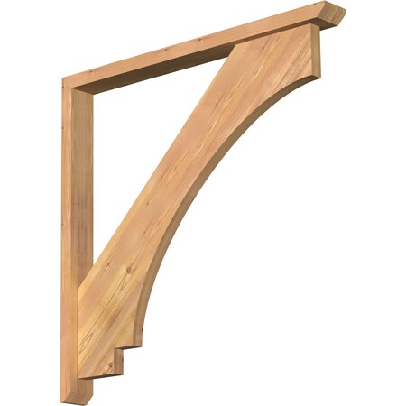 Imperial Slat Smooth Bracket W/ Offset Brace, Western Red Cedar, 3 1/2W X 36D X 36H